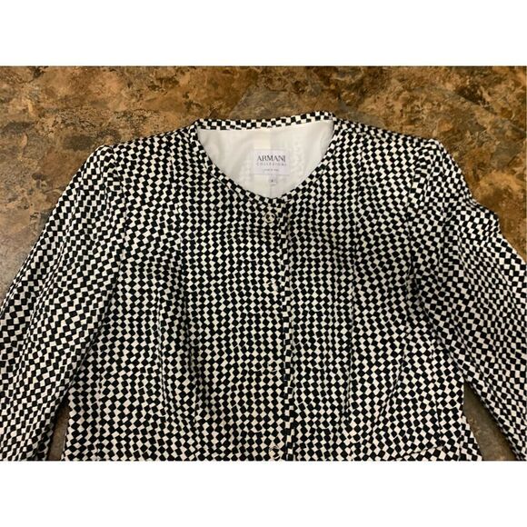 ARMANI COLLEZIONI ITALY VINTAGE Le Giorgio Houndstooth Geo Print BLAZER JACKET - Picture 3 of 10